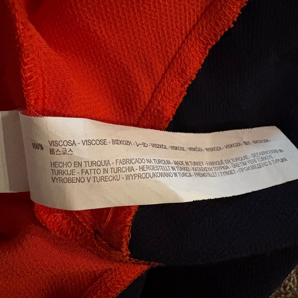 Zara Coral and Navy Colorblock Dress size M - Picture 9 of 9